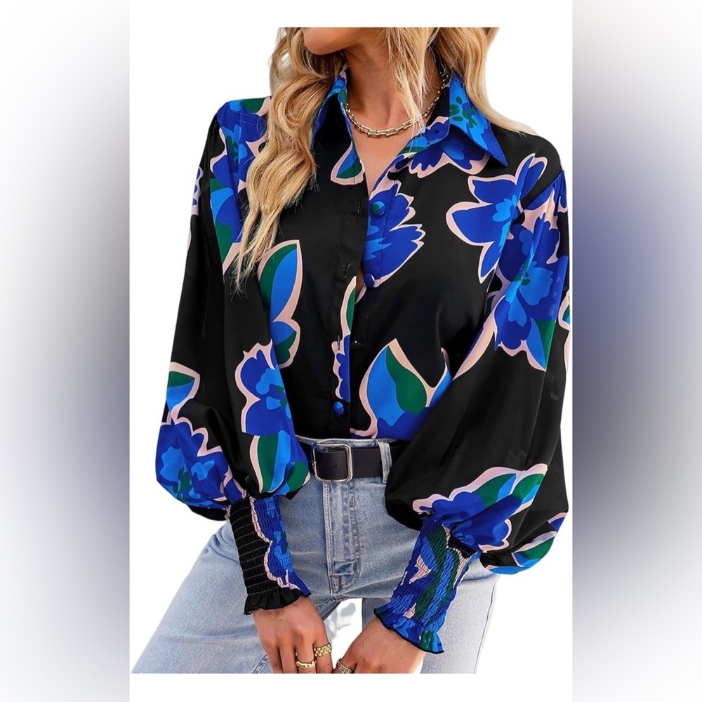 🆕Long Sleeve Button Down Shirts Casual Dressy Blouse